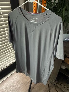 Fourlaps Men's Short Sleeve Crew Tee in Charcoal Gray